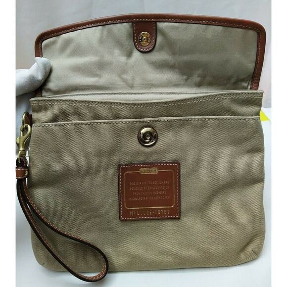 Coach Fashion Foie Gras Tan Canvas Limited Edition Pocket Pouch Wallet 19767 - Picture 10 of 12